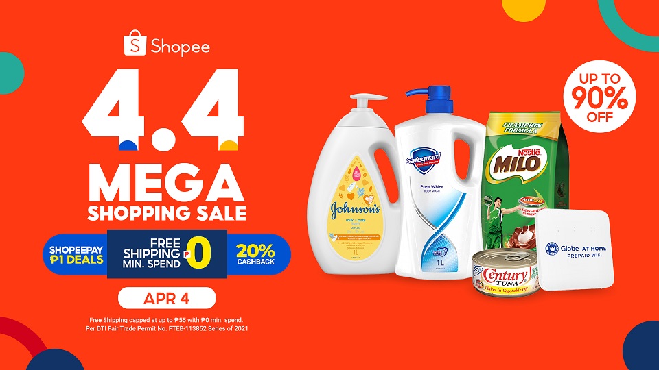 Stay Home and Stock up on Your Essentials at the Shopee 4.4 Mega Shopping Sale