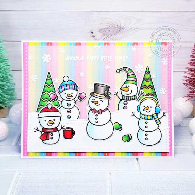 Sunny Studio Stamps: Feeling Frosty Frilly Frame Dies Woodland Border Dies Winter Themed Card by Ana Anderson Sunny Studio Stamps: Feeling Frosty Frilly Frame Dies Woodland Border Dies Winter Themed Card by Ana Anderson