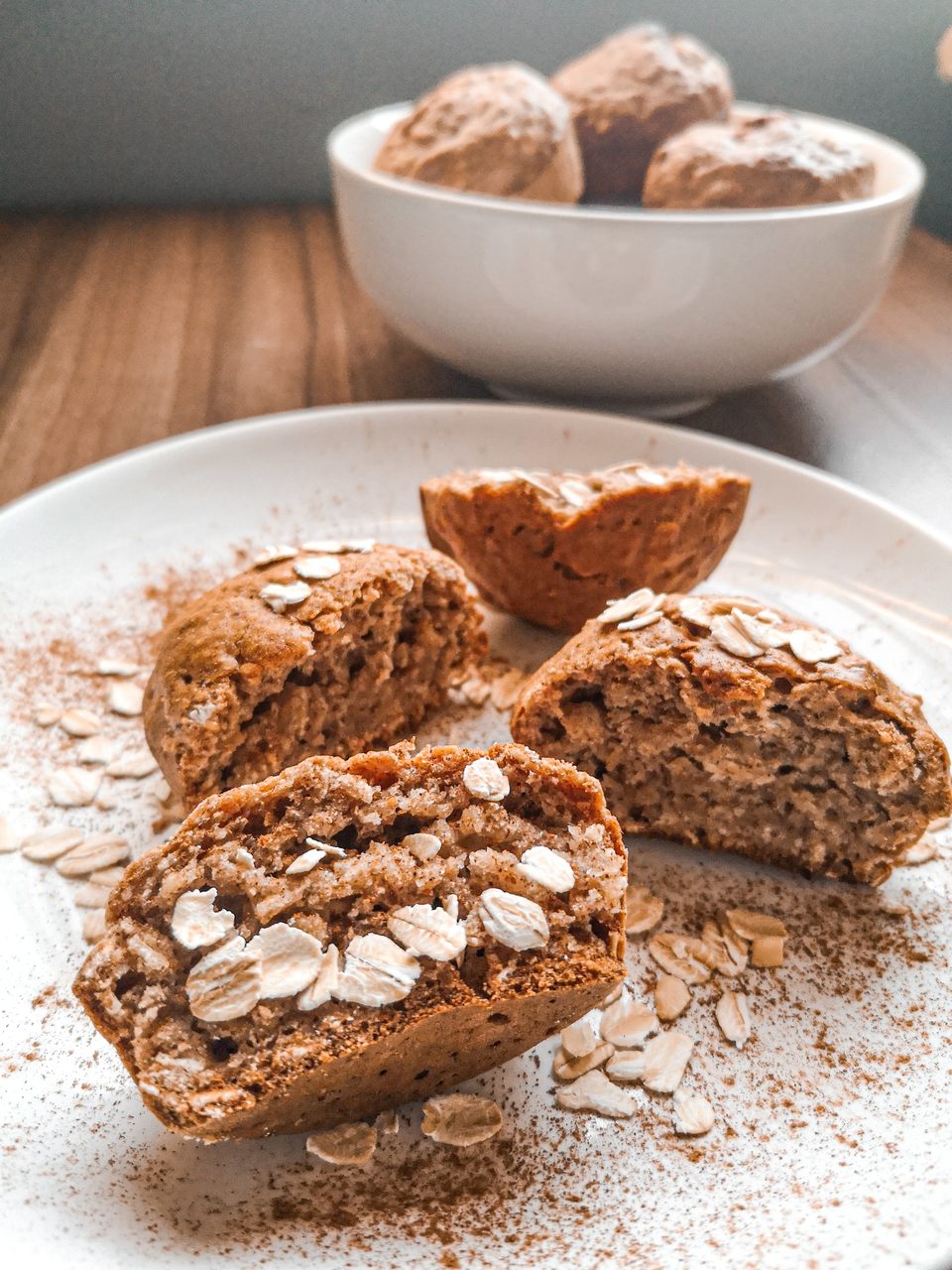 Receita de muffins de banana e aveia Vegan power