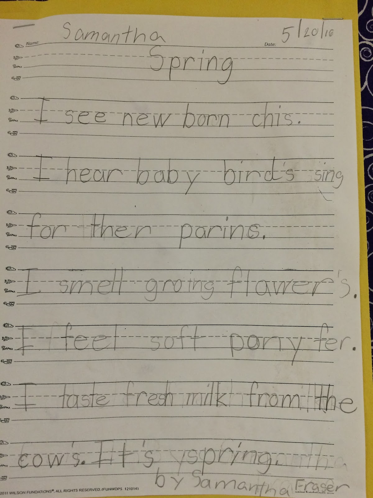 Raney S Rock Stars Spring Acrostic Poems