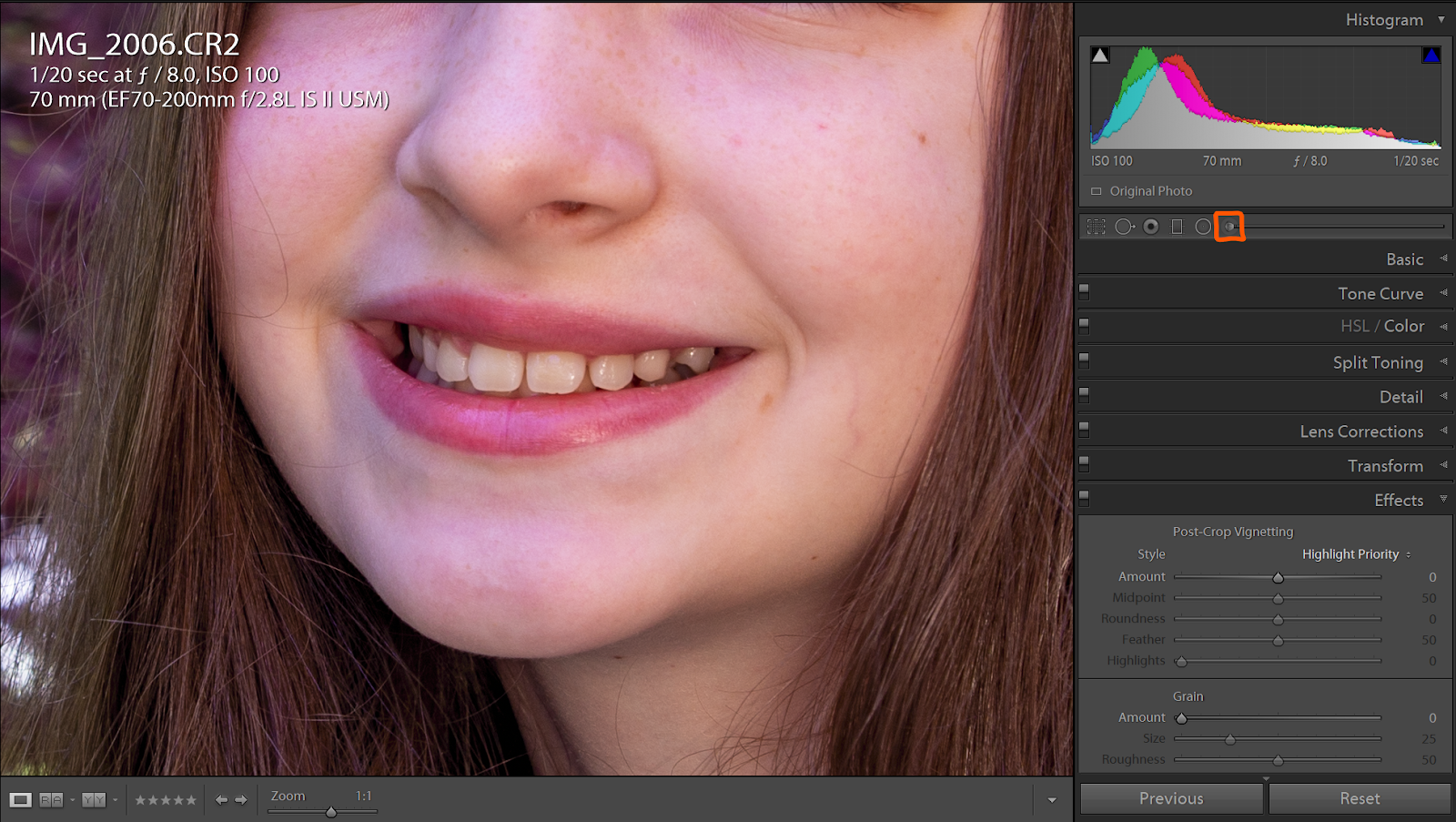 Andy Piper Photography Whitening Teeth using Lightroom Classic