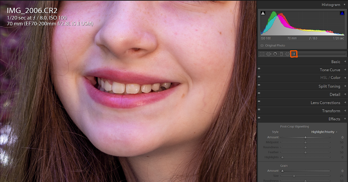 Andy Piper Photography Whitening Teeth using Lightroom Classic
