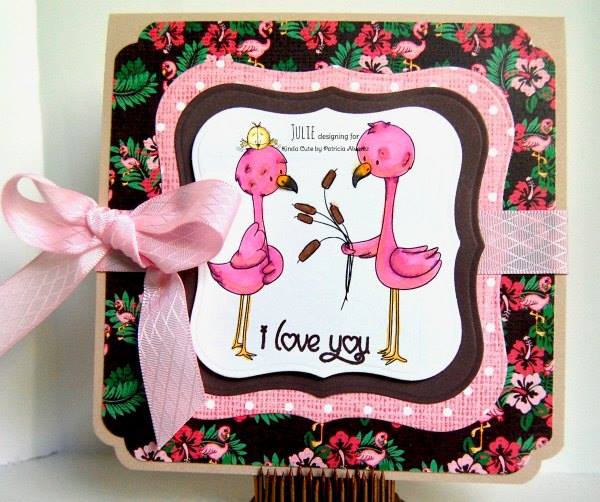love card using flamingo couple digital stamp