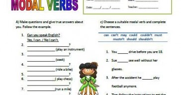Modal Verbs Worksheet | My English Printable Worksheets