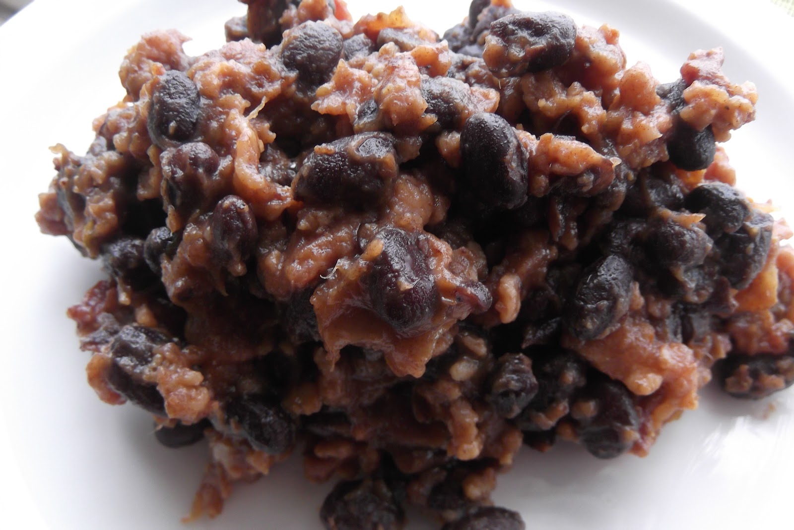 Gingerbread Men Recipe Blog Black Beans with Chorizo, Bacon and Dates