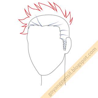 Cara Menggambar Rambut - Male 1 - Goyang Pensil