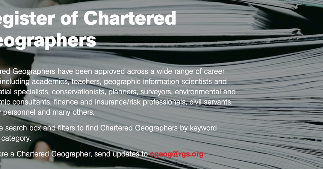 New Register of Chartered Geographers