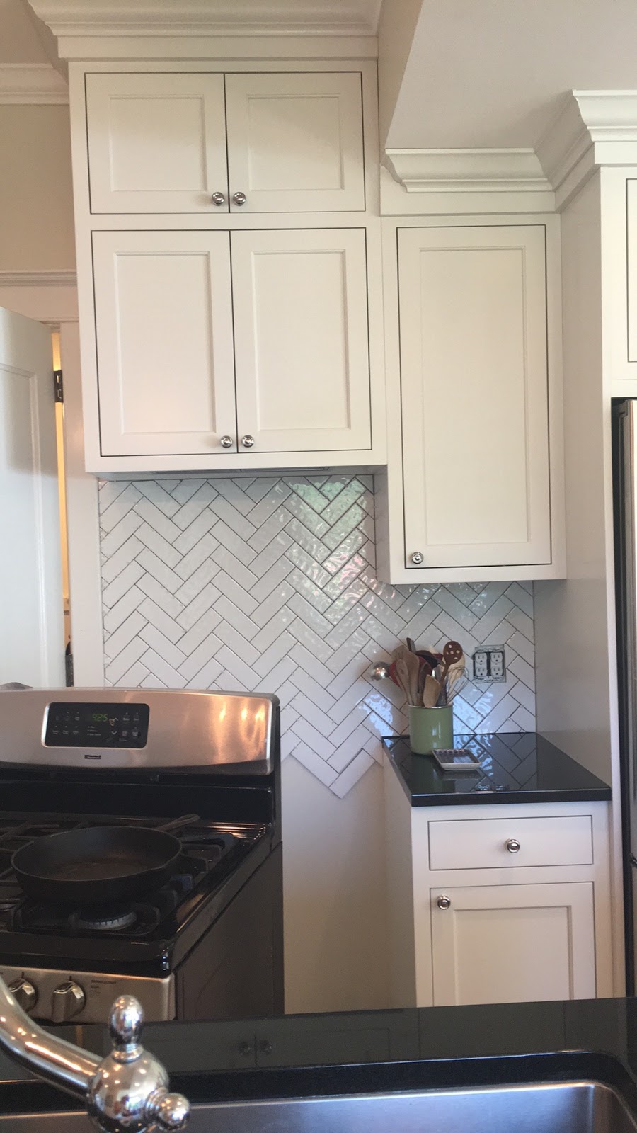 The Sourced Home DIY Herringbone Backsplash