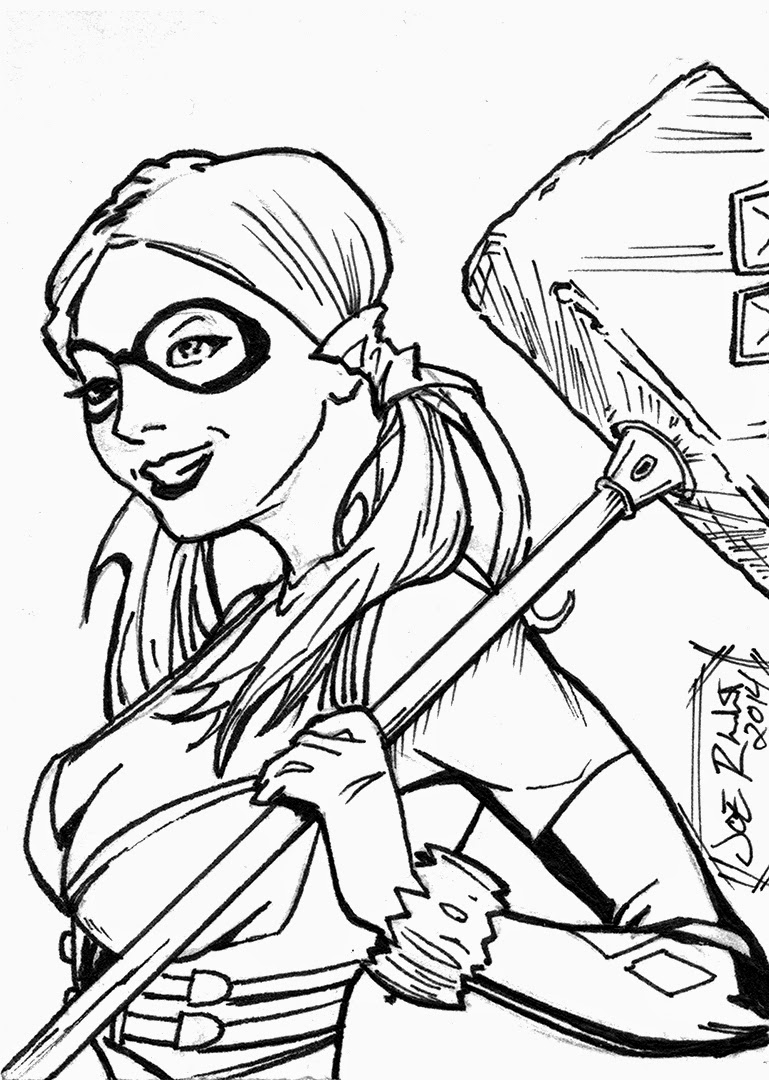 Harley Quinn and Wonder Woman sketch cards | Dirty Inks