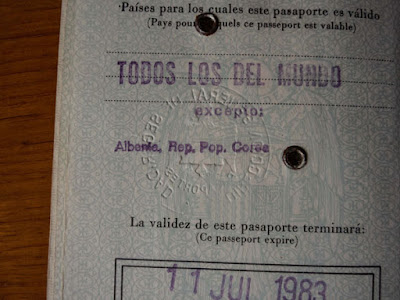 Pasaporte español 1983