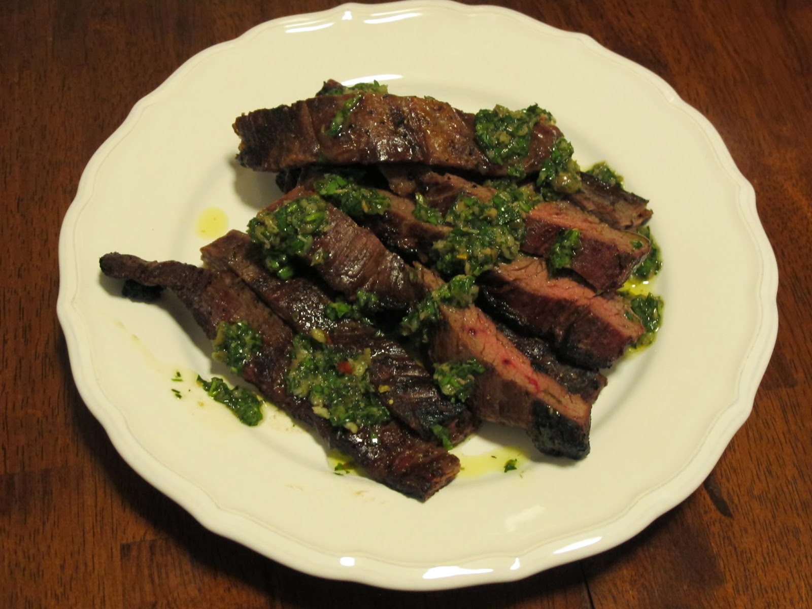 Kitchen Sink Diaries Grilled Skirt Steak with Salsa Verde