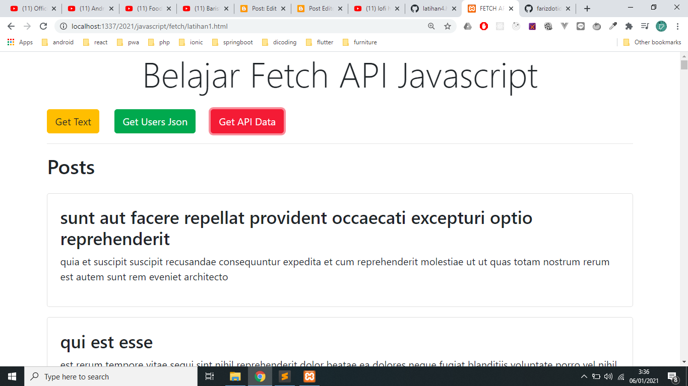 Fetch api https