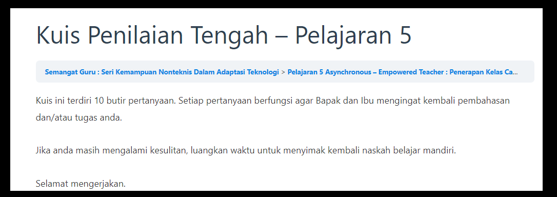 Jawaban Kuis Penilaian Tengah Pelajaran 5 Seri Semangat Guru - Beragam Informasi