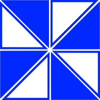Arrange the right triangles into a blue square