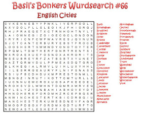 Brain Training with Professor Basil #66 Wurdsearch English Cities @BionicBasil®Downloadable Puzzle Fur Purrsonal Use Only