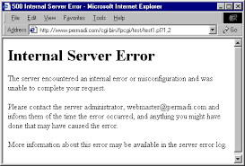 internet explorer is showing HTTP error 500 and internal server error in IPVS Screen