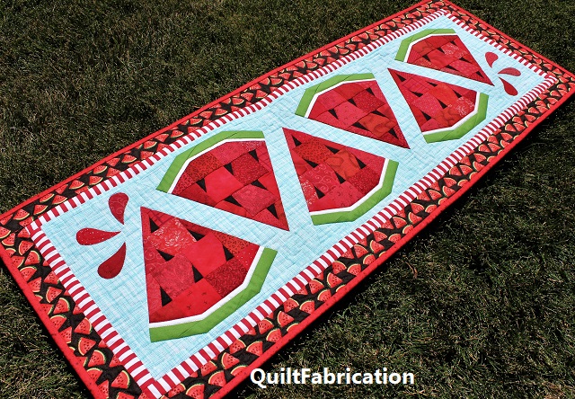 Watermelon Twist Table Runner by QuiltFabrication
