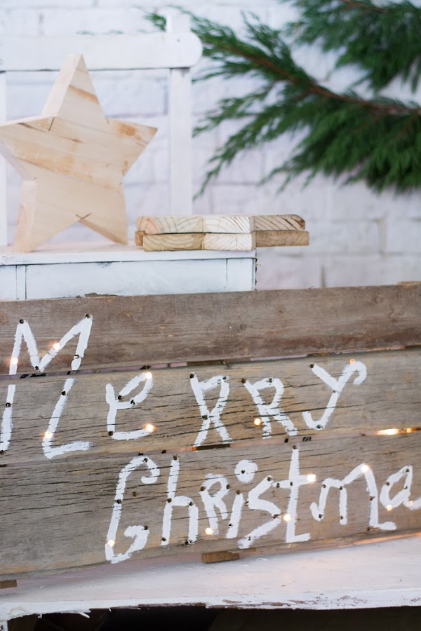 Cartel Madera Merry Christmas DIY con Gocco