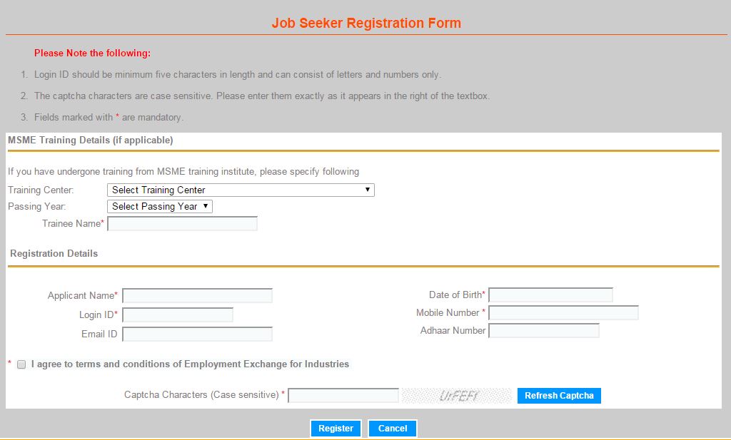 How to Job Seekers Register in Employment Exchange for Industries Youth Apps