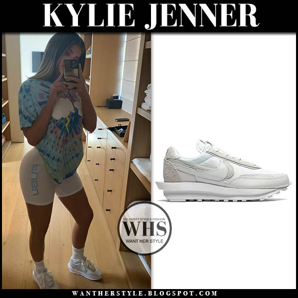 jeans, t-shirt, kylie jenner, sneakers, blue sneakers, blue shoes, kylie  jenner sneakers, shoes, nike, retro, blue, nike shoes, nike air, nike air  force 1, keeping up with the kardashians - Wheretoget