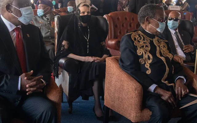 Princess Charlene attended the memorial service of King Goodwill Zwelithini at the KwaKhethomthandayo