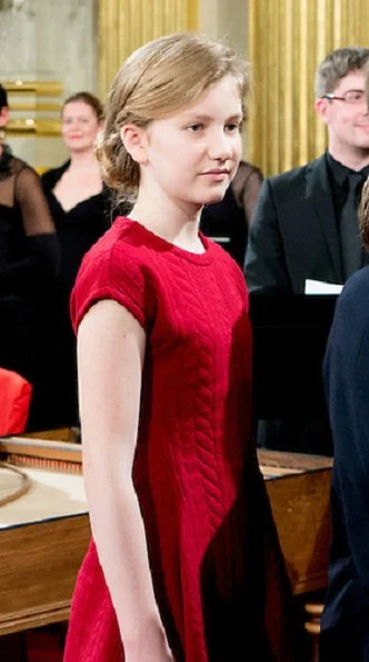 King Philippe and Queen Mathilde of Belgium, Crown Princess Elisabeth, Prince Gabriel, Prince Emmanuel and Princess Eleonore at the annual christmas concert