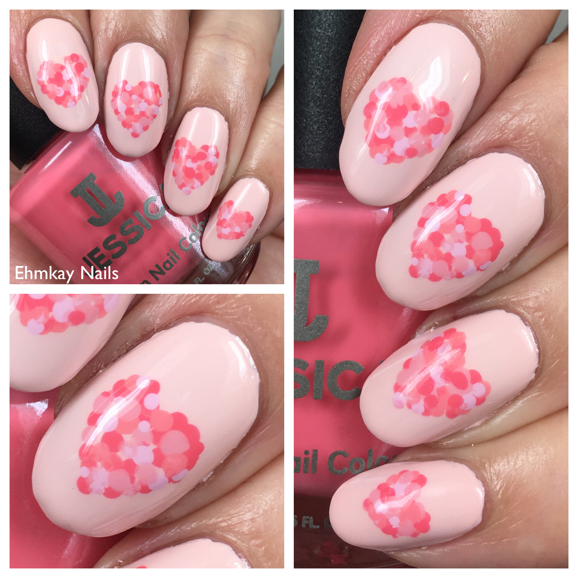 ehmkay nails: Dotted Hearts Valentine's Day Nail Art