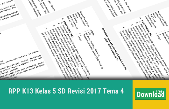 Rpp K13 Kelas 5 Sd Revisi 2019 Tema 4 Rpp K13 Kelas 5 Sd Revisi 2019 Tema 4