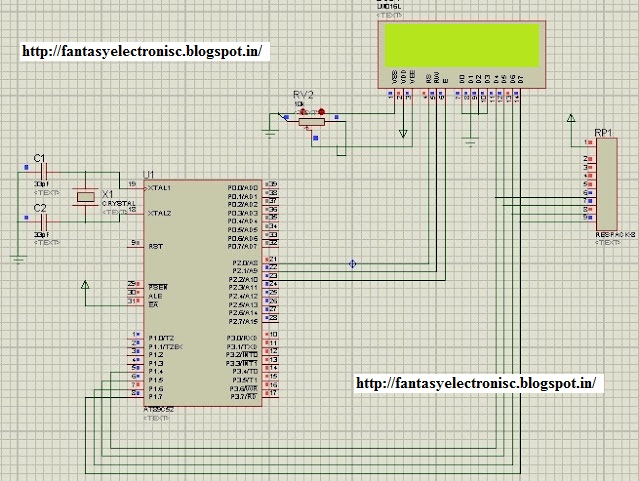 fantasyelectronics: 8051 Based 16X2 LCD interfacing include keil(c and ...