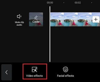 select video effects menu option select video effects menu option