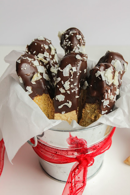 Chocolate Dipped Coconut Biscotti | The Chef Next Door #McCafeAtHome