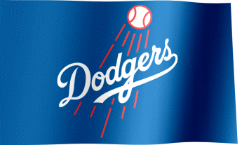 The waving flag of the Los Angeles Dodgers (Animated GIF)