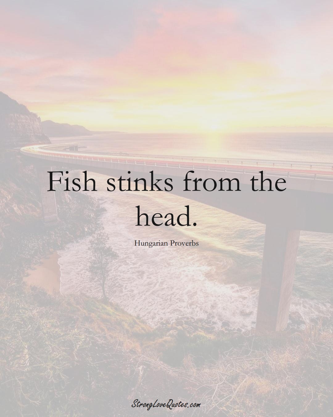 Fish stinks from the head. (Hungarian Sayings);  #EuropeanSayings