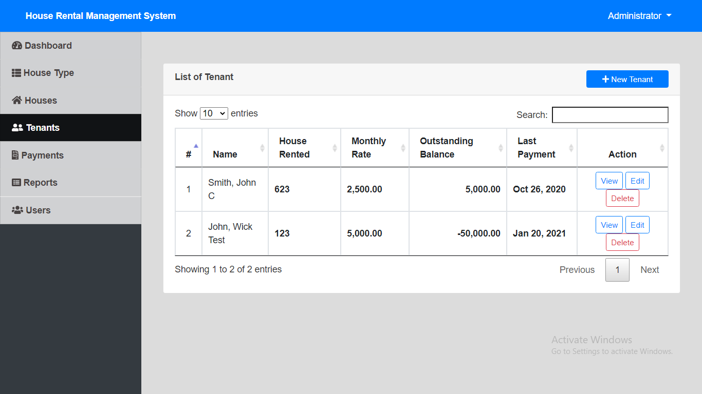 House Rental Management System Using Php Mysql With Source Code