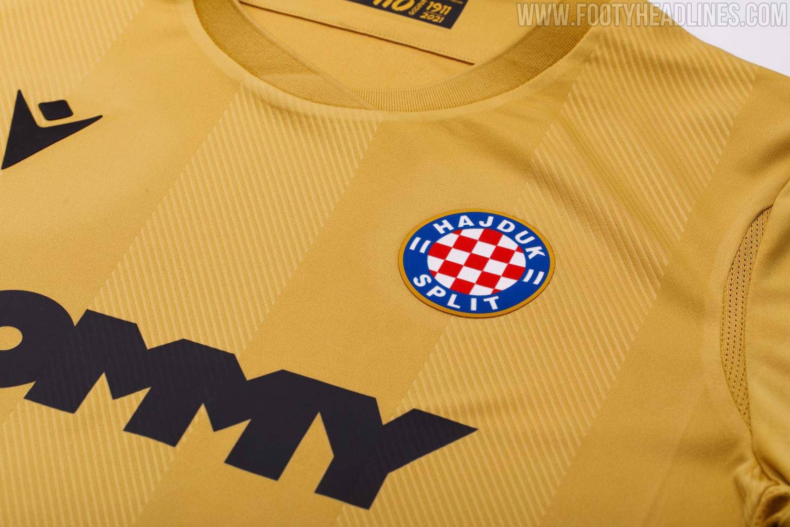 Amazing new third kit of Hajduk Split with fan names (that donated 1911  kuna to club) engraved on it : r/soccer