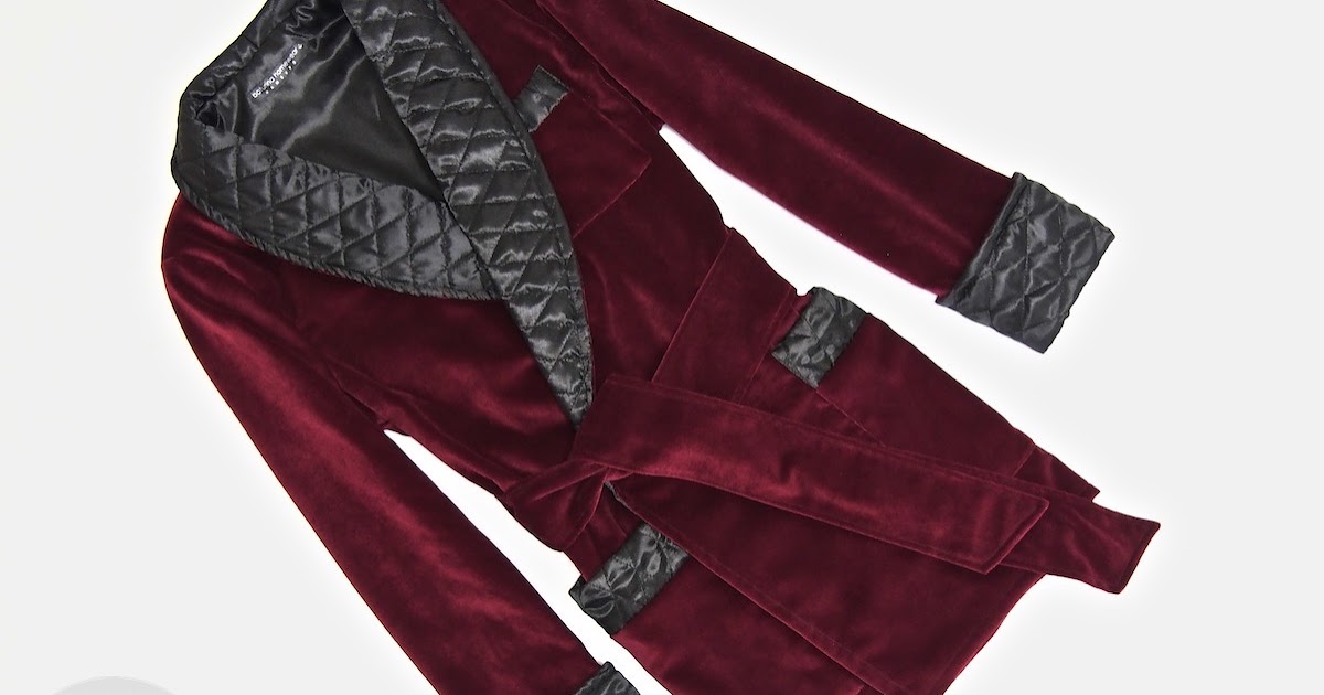 Velvet And Quilted Silk Men S Smoking Jacket Robe