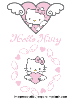 Hello kitty angel y corazón en rosa
