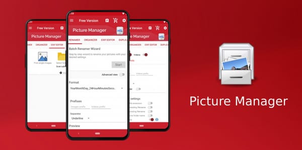 Picture Manager renames photos and folders in a clear, customizable format
