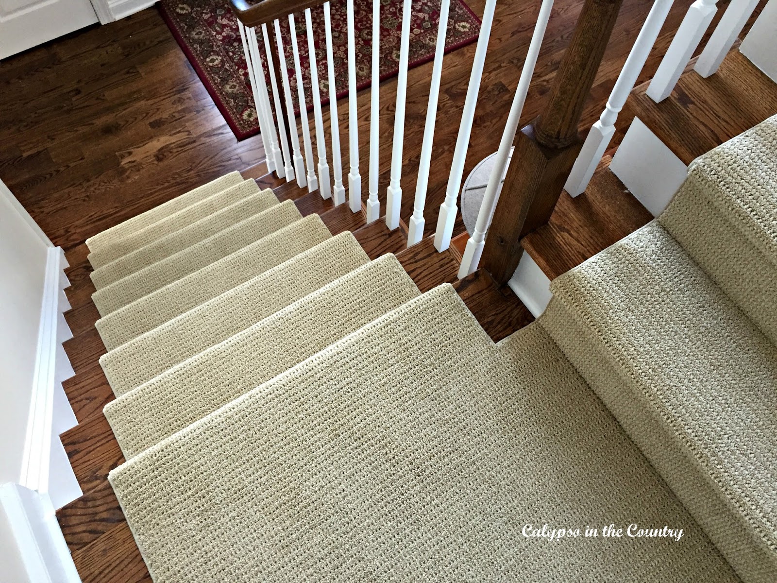 Sisal Substitute for stairs - It would have been nice to leave the wood stairs uncovered but with a dog and kids, we needed a stair runner.