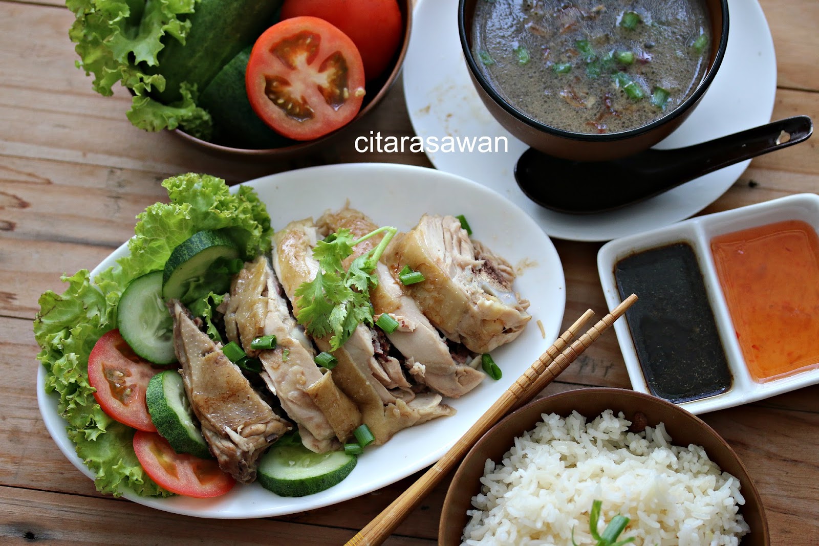 Nasi Ayam Hainan / Hainan Chicken Rice ~ Resepi Terbaik