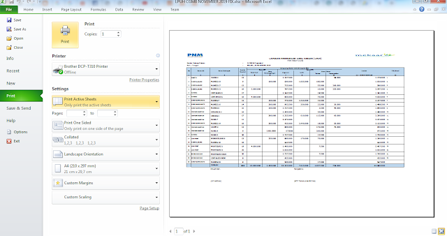 Print Data Excel 2010