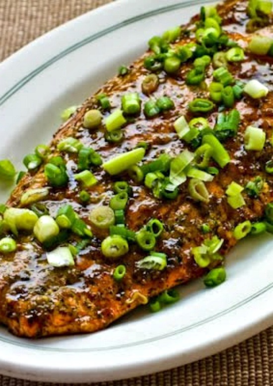 Kalyn's Kitchen® Roasted Wild Salmon with SoyWasabiAgave Glaze and