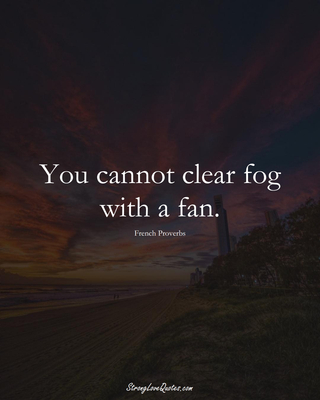 You cannot clear fog with a fan. (French Sayings);  #EuropeanSayings