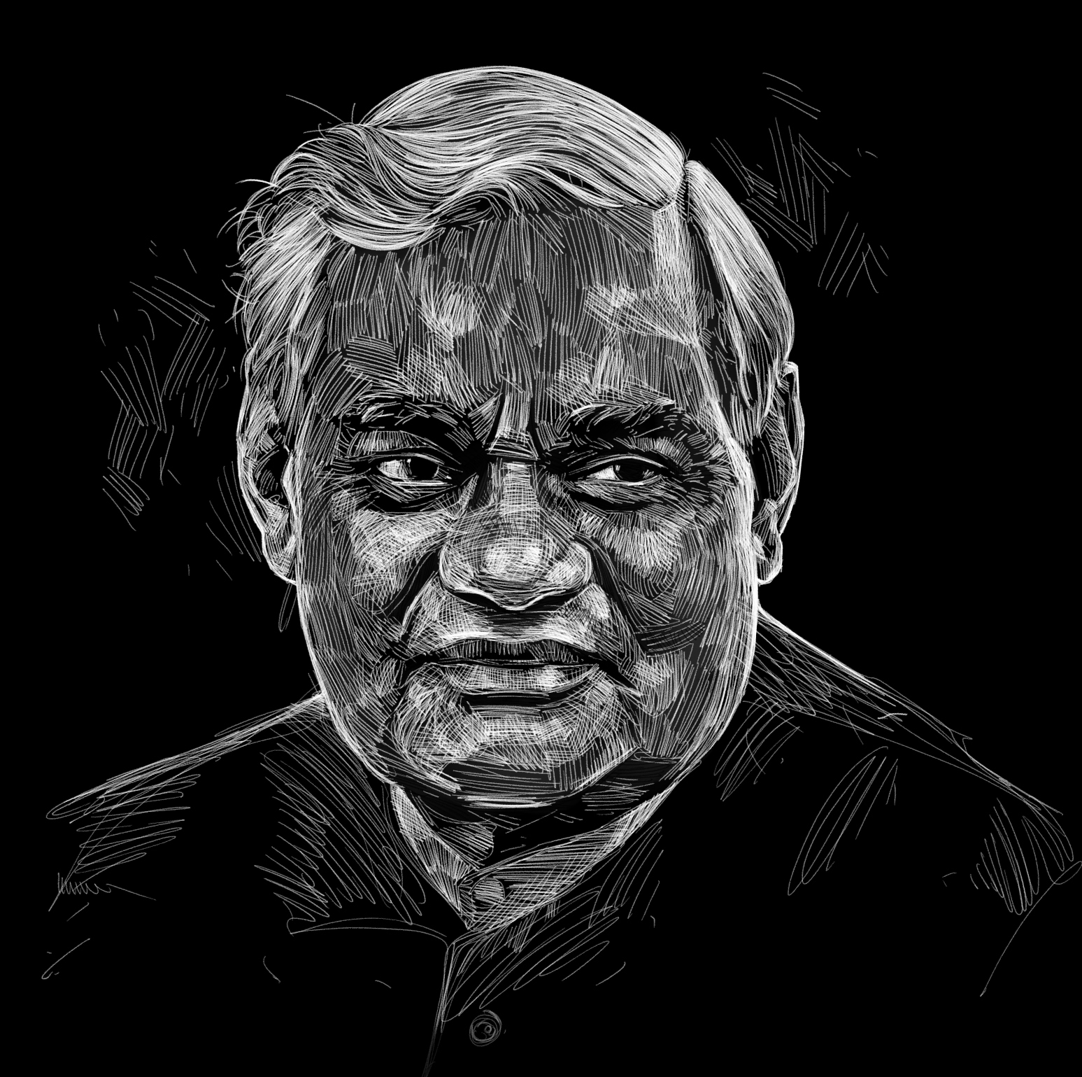 Art Tribute to ATAL BIHARI VAJPAYEE | Sketch of Atal Bihari Vajpayee Drawing  by Dr. Balaji Bhange - YouTube