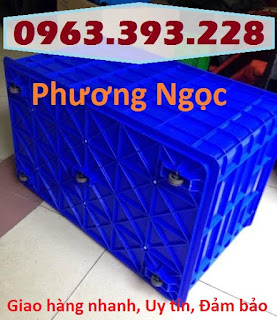 Thùng nhựa đặc 5 bánh xe, thùng nhựa công nghiệp đẩy hàng, thùng nhựa đặc 5bxx