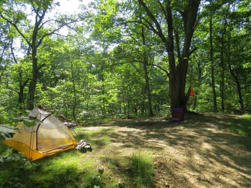campsite on the Knobstone Trail