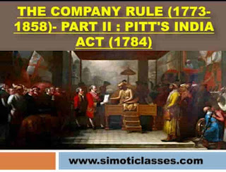 The Company Rule (1773- 1858)- Part II : Pitt's India Act (1784)