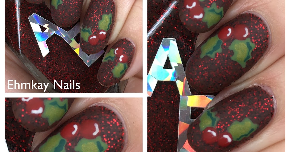 6. Simple Christmas Holly Nail Art - wide 2
