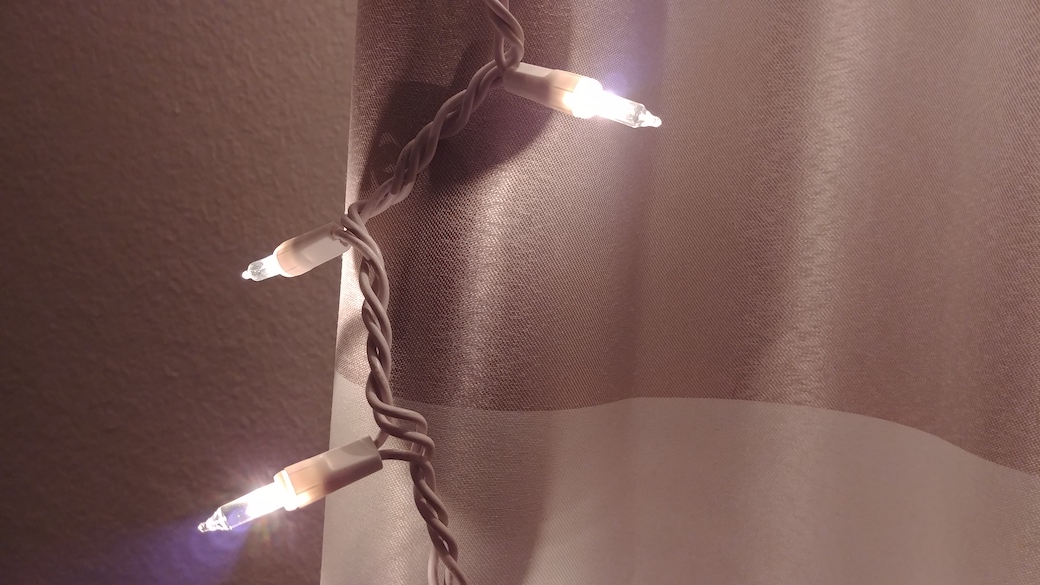 The Copper Fox I put the Christmas lights back up