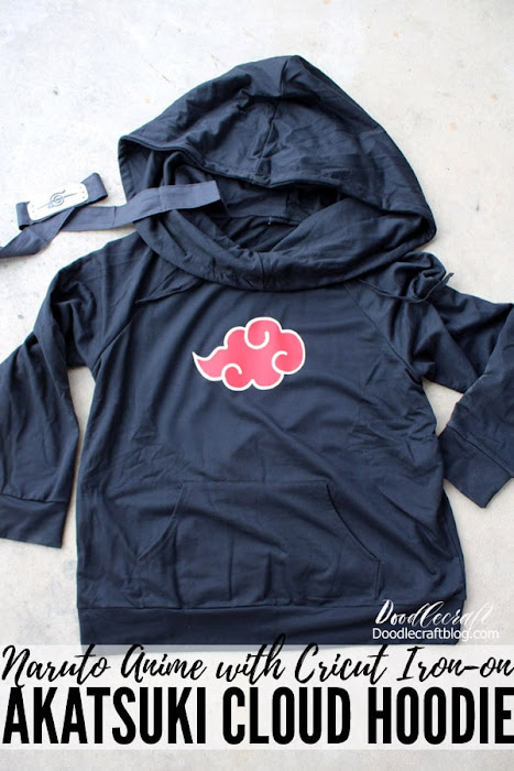 Naruto Akatsuki Robe Cloud Hoodie with Cricut Layered Iron-on Vinyl